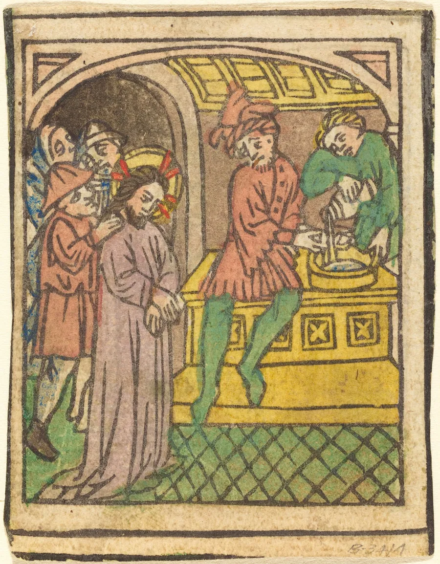 Pilate Washing His Hands [recto] by German 15th Century