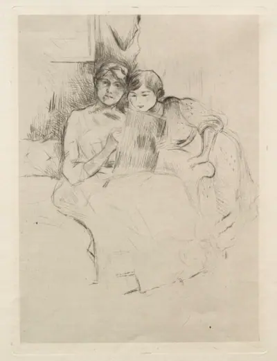 The Drawing Lesson (Berthe Morisot Drawing with Her Daughter)