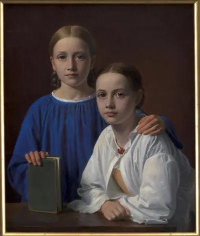 Meta Magdalene Hammerich og kunstnerens datter Kristiane Konstantin Hansen