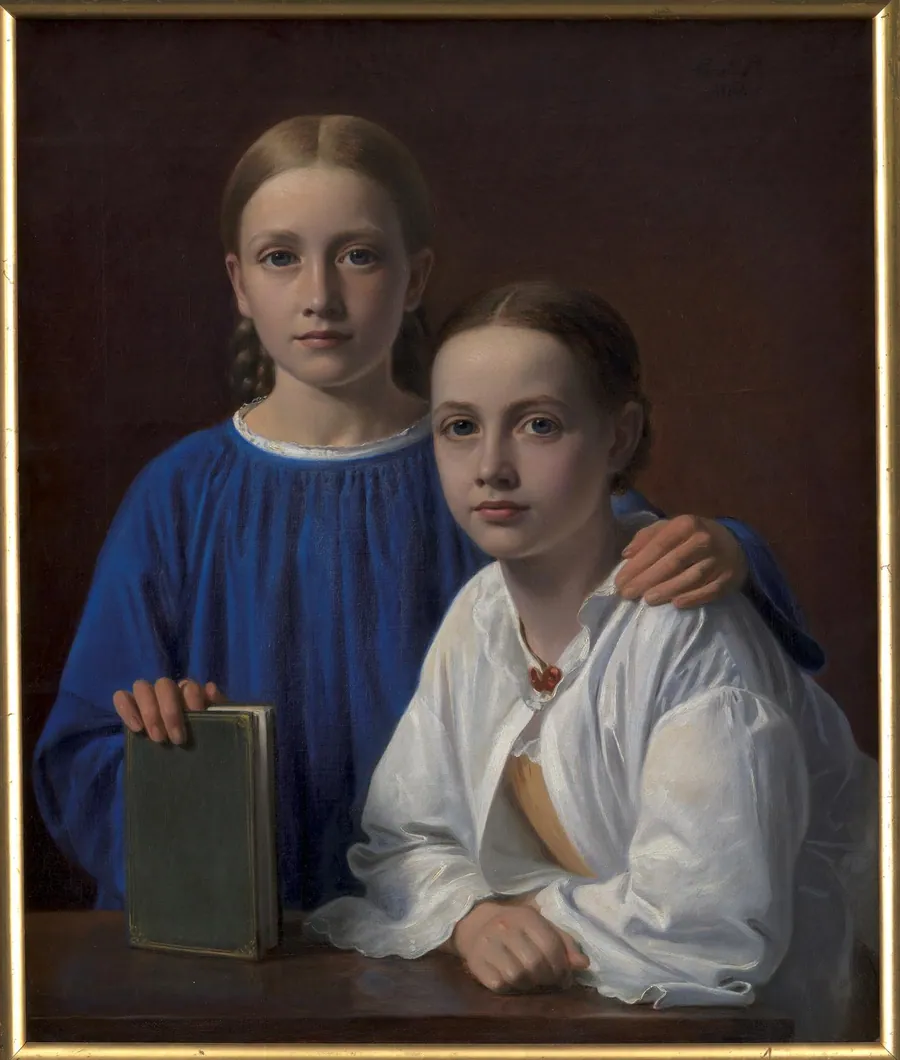 Meta Magdalene Hammerich og kunstnerens datter Kristiane Konstantin Hansen by Constantin Hansen
