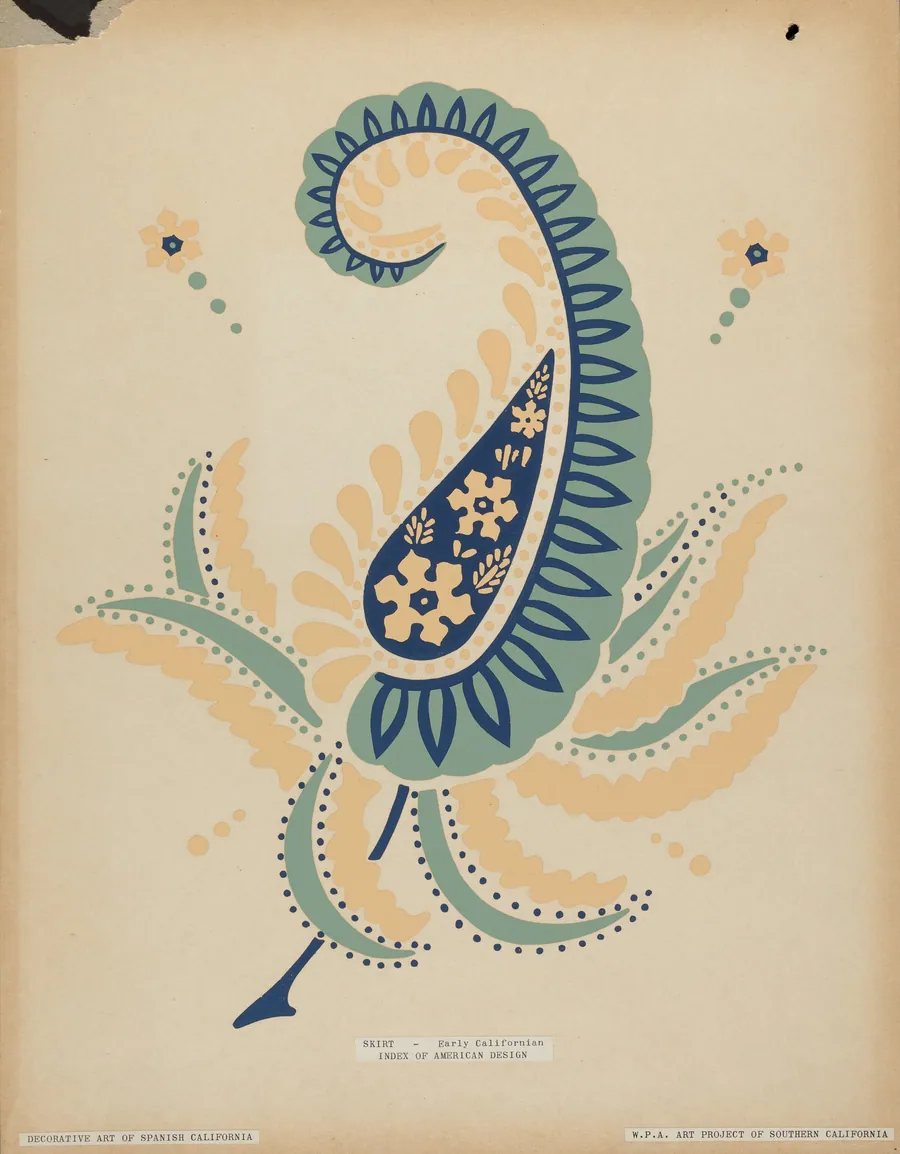 Early Californian Skirt from the portfolio "Decorative Art of Spanish California" by American 20th Century