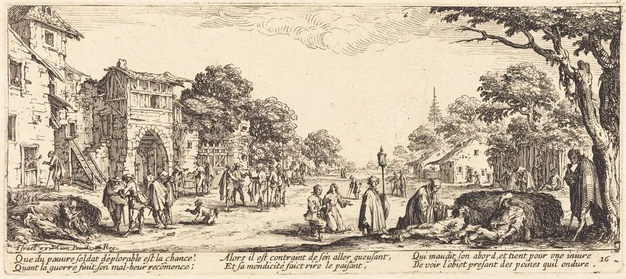 Dying Soldiers by the Roadside by Jacques Callot