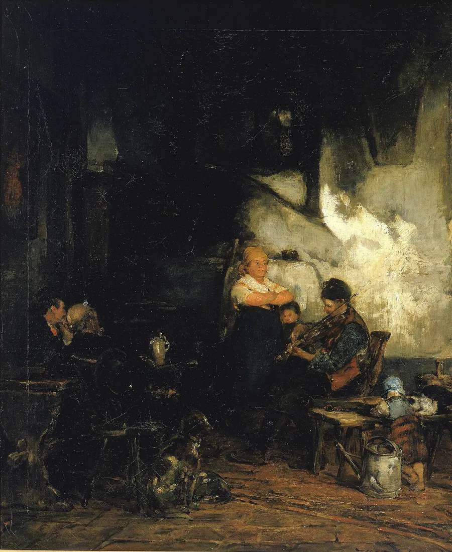 The Inn, Germany by Walter Shirlaw, born Paisley, Scotland 1838-died Madrid, Spain 1909