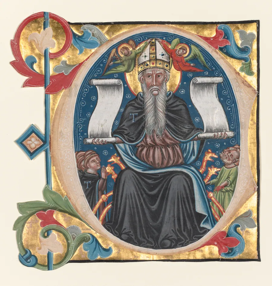 Initial C Excised from a Choral Book: St. Anthony with Antonite Friars by Giustino di Gherardino da Forlì
