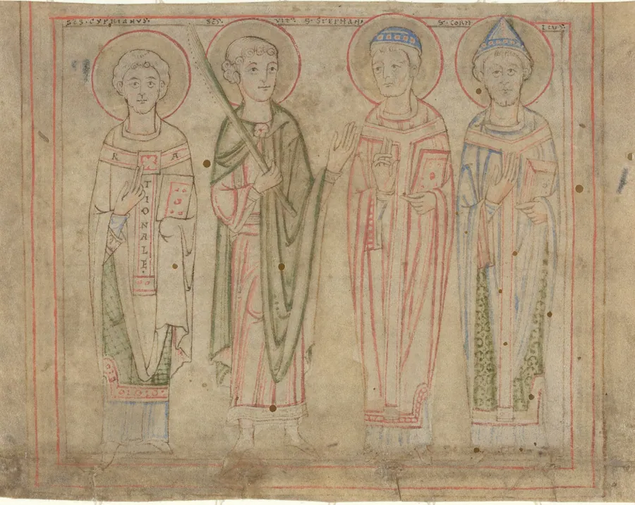 Saints Cyprian, Vitus, Stephan, and Cornelius by German 12th Century
