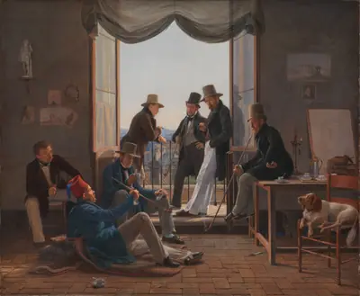 Et selskab af danske kunstnere i Rom
