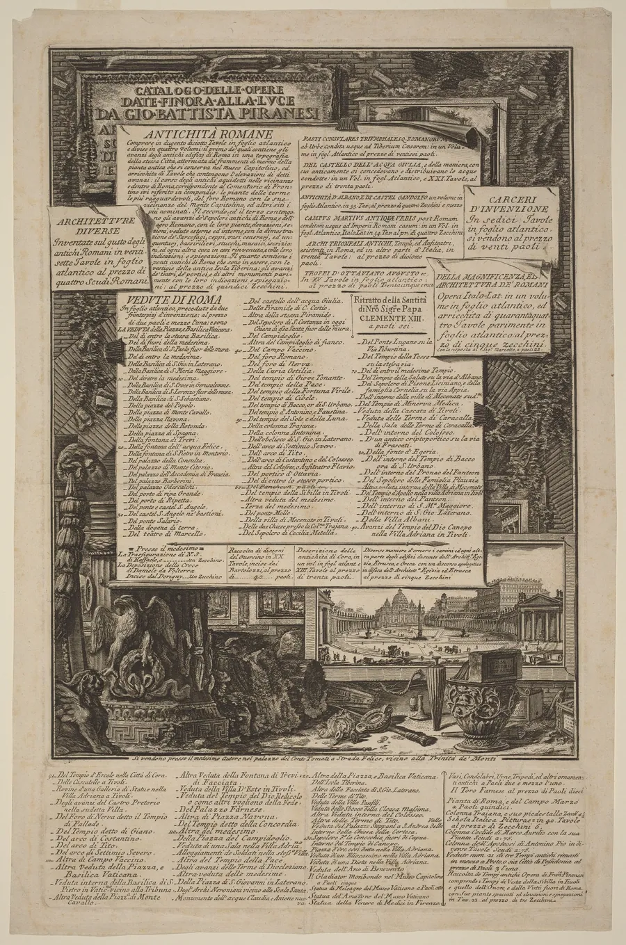 Catalogo delle Opere Date Finora Alla Lvce Da Gio Battista Piranesi by Francesco Piranesi