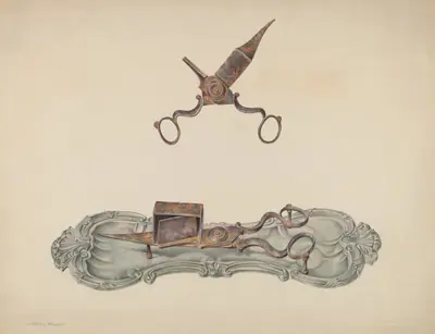 Pewter Tray and Snuffers