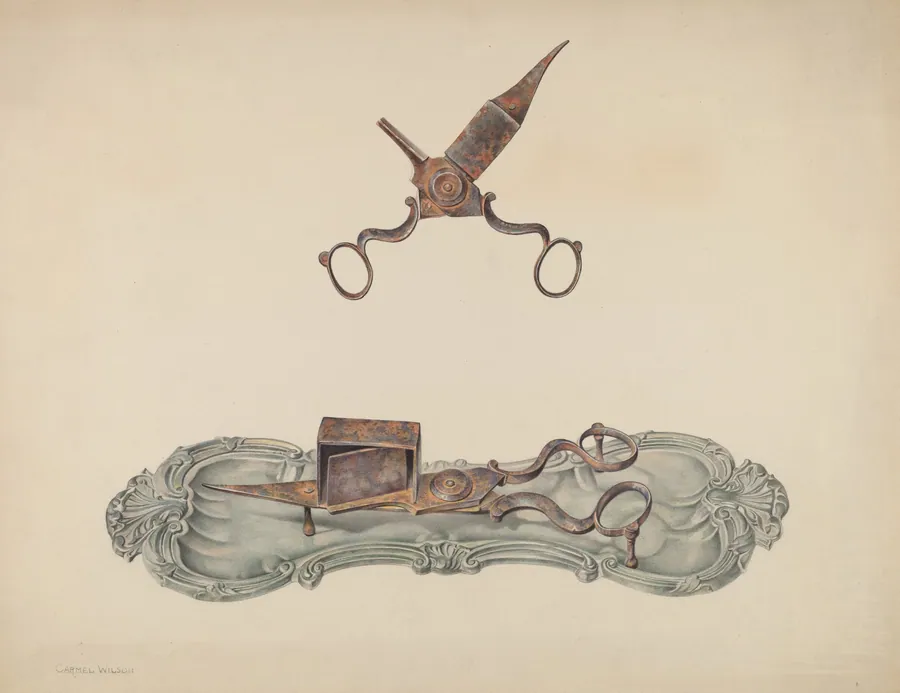Pewter Tray and Snuffers by Carmel Wilson