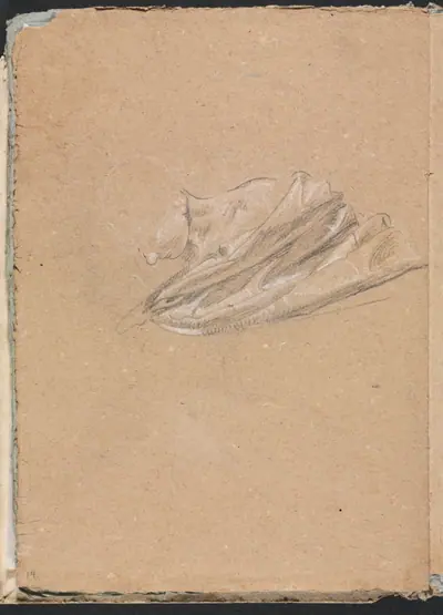 Verona Sketchbook: Head and shoulder with drapery (page 14)