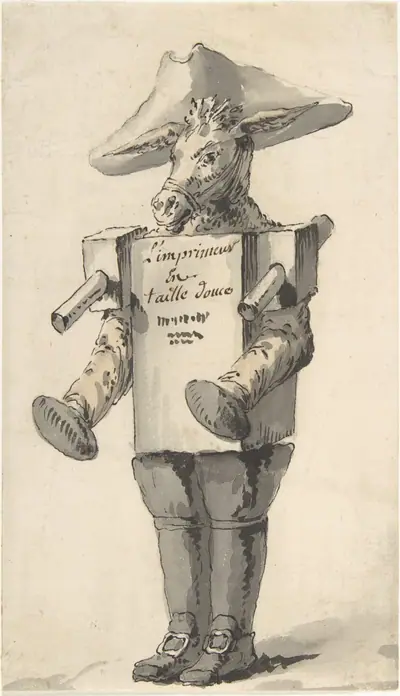 Caricature of an Engravings Printer