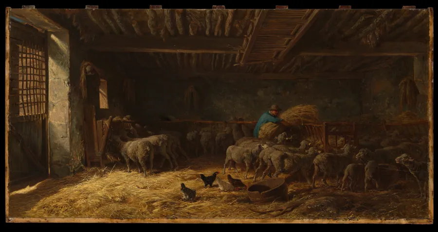 The Sheepfold by Charles Jacque