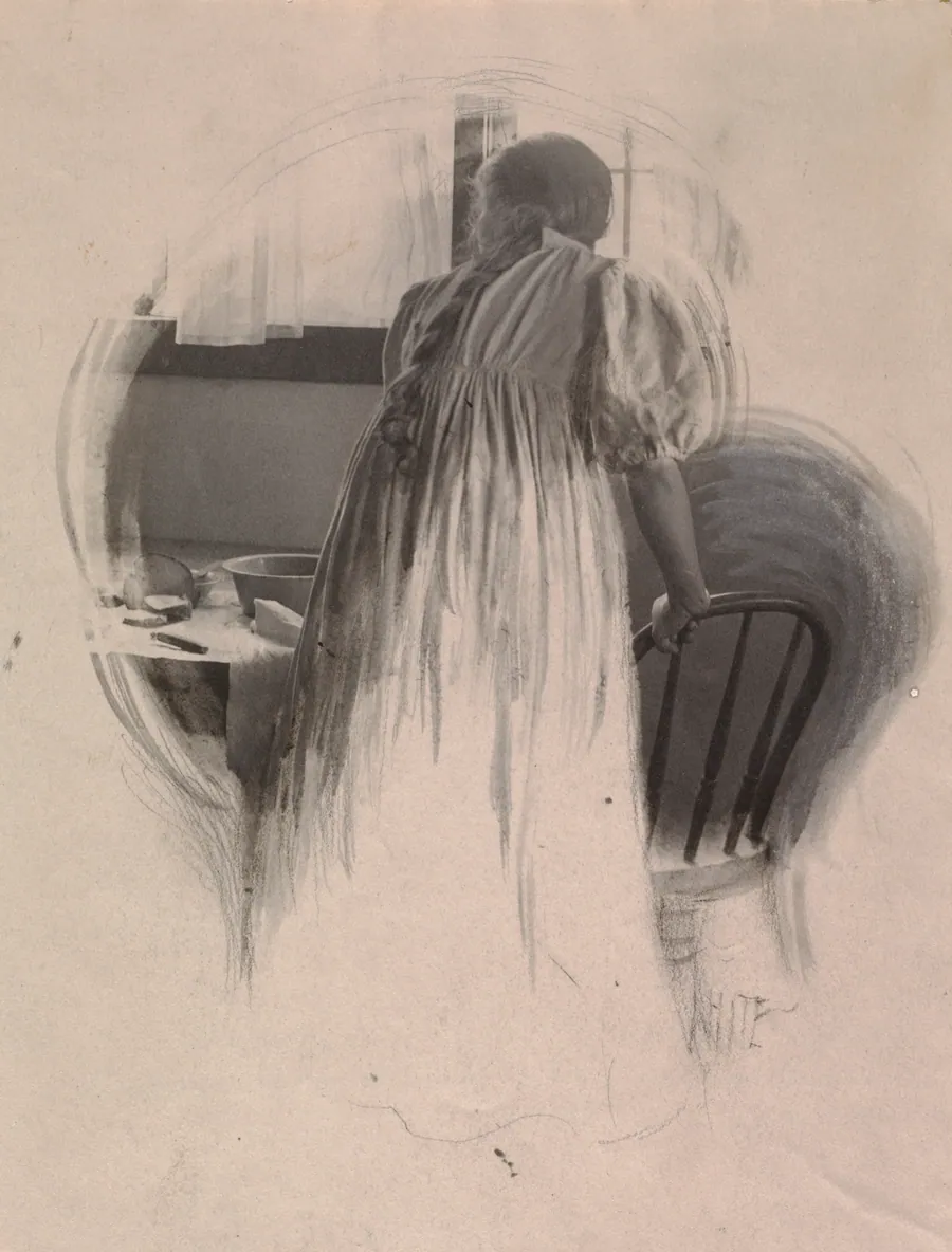 Unpublished illustration [Julia Hall McCune] for Clara Morris, "Beneath the Wrinkle" by Clarence H. White
