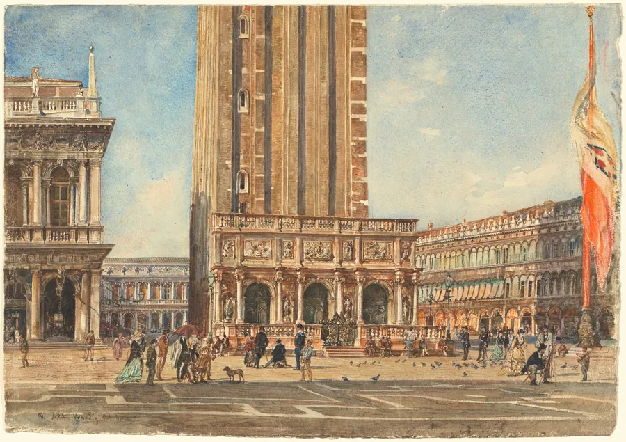 The Piazza San Marco by Rudolf von Alt