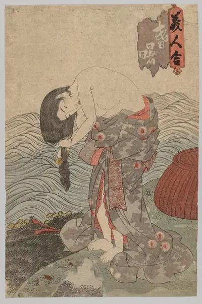 Woman Diver Combing her Hair