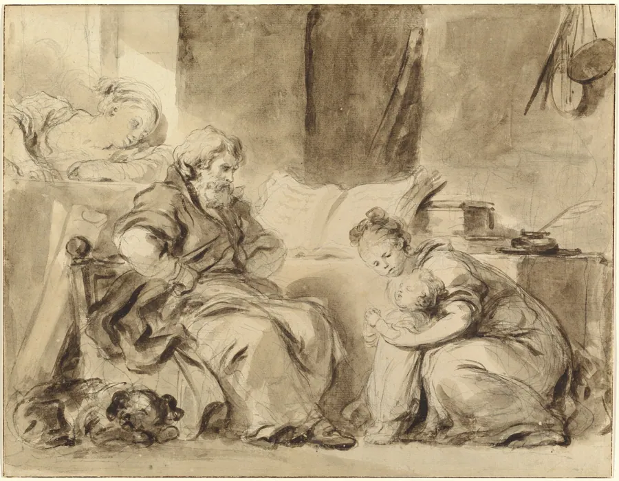 A Prayer for Grandpapa by Jean Honoré Fragonard