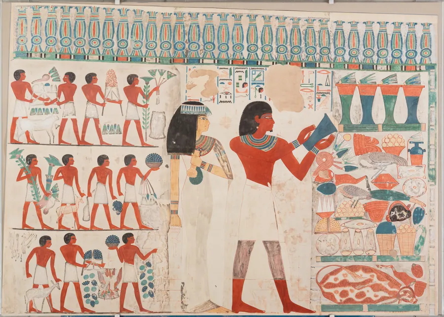 East Wall, North Side of Nakht's Offering Chapel by Norman de Garis Davies