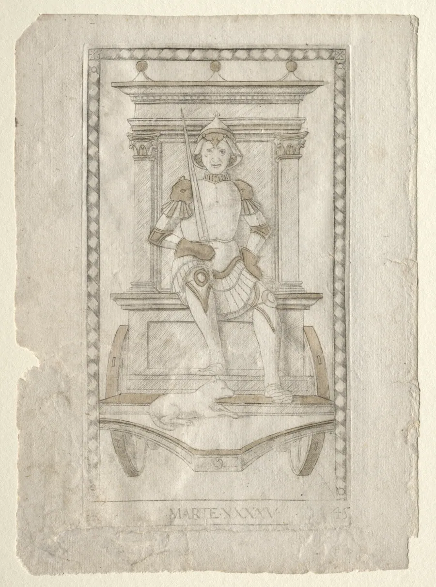 Mars (from the Tarocchi, series A:  Firmaments of the Universe, #45) by Master of the E-Series Tarocchi