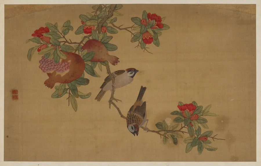 Birds, fruit, and flowers by Wu Zhang (1671-after 1741)