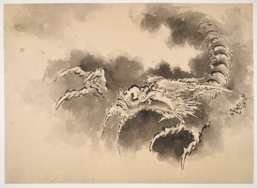 Dragon emerging from clouds by Attributed to Katsushika Hokusai 葛飾北斎 (1760-1849)