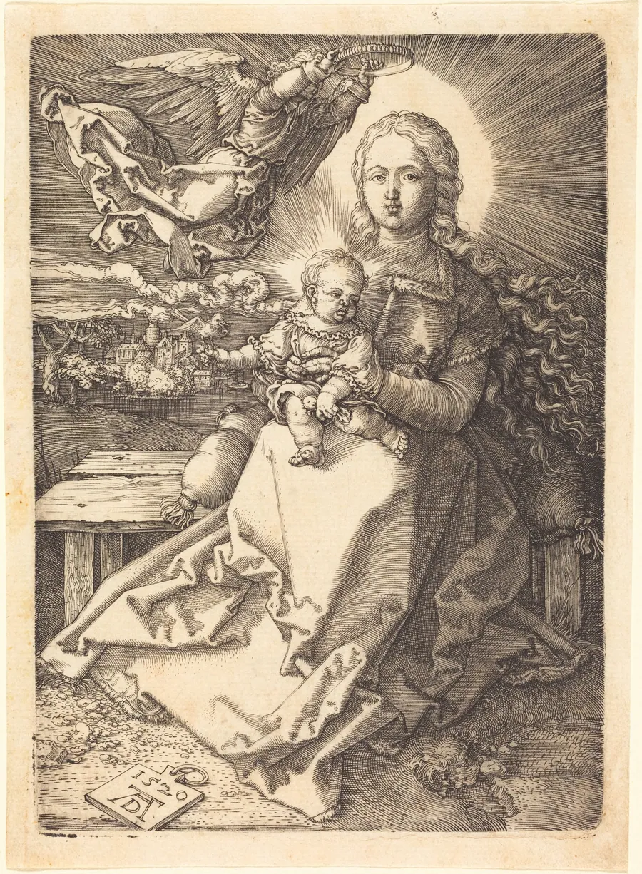 The Virgin and Child Crowned by One Angel by Albrecht Dürer