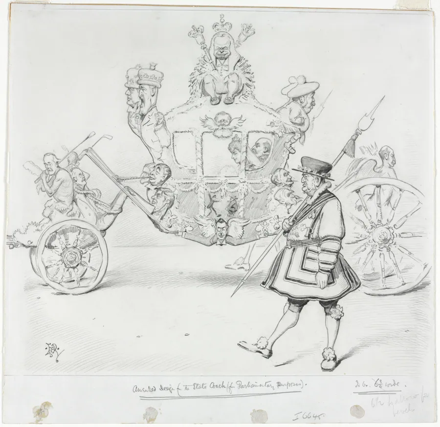 The Stagecoach for Parliamentary Purposes (recto) by Edward Tennyson Reed