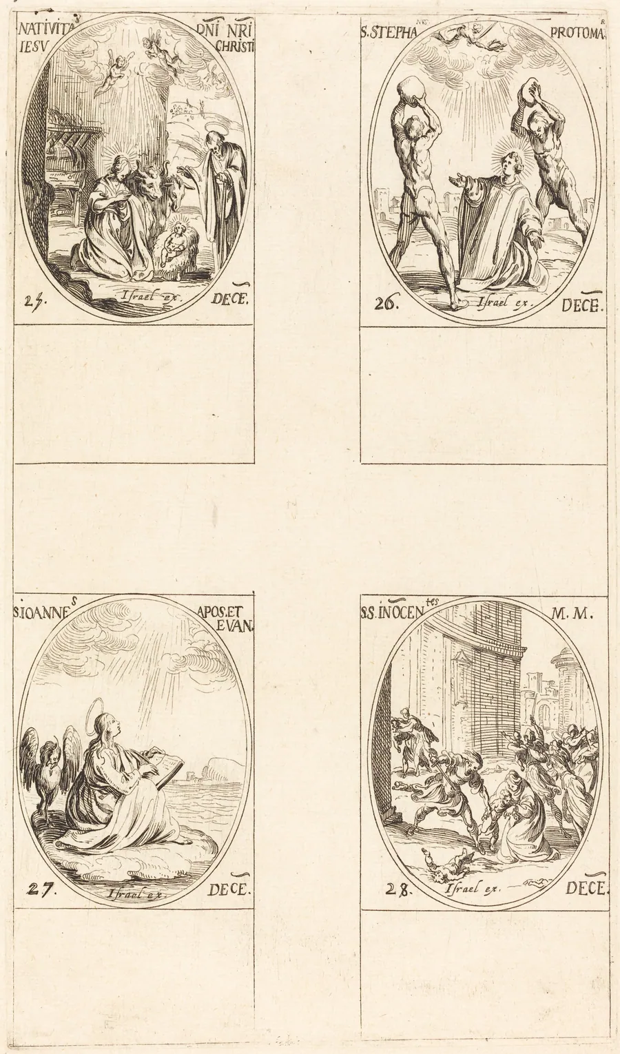 The Nativity; St. Stephen; St. John; Holy Innocents by Jacques Callot