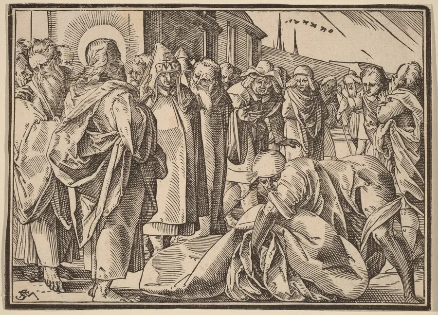 The Paralytic Healed by Christ Picks up His Pallet by Christoph Murer