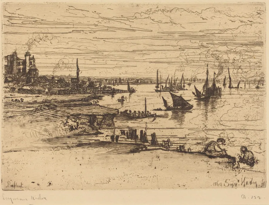 Opposite the Inn, Purfleet by Francis Seymour Haden