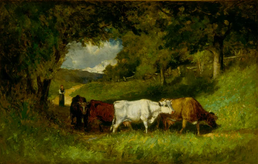 Driving Home the Cows by Edward Mitchell Bannister, born St. Andrews, New Brunswick, Canada 1828-died Providence, RI 1901