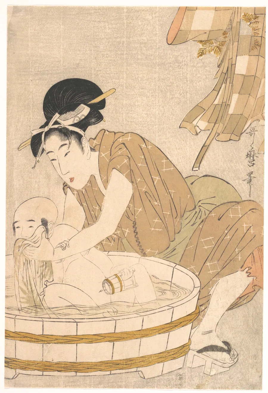 行水|Bathtime (Gyōzui) by Kitagawa Utamaro