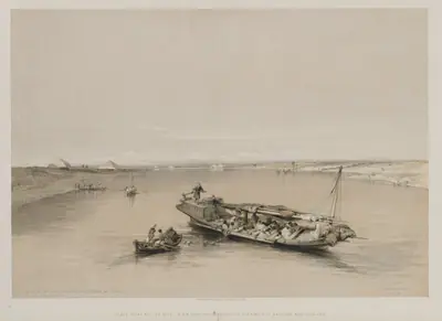 Egypt and Nubia, Volume I: View on the Nile Looking Towards the Pyramids of Dashour and Saccara