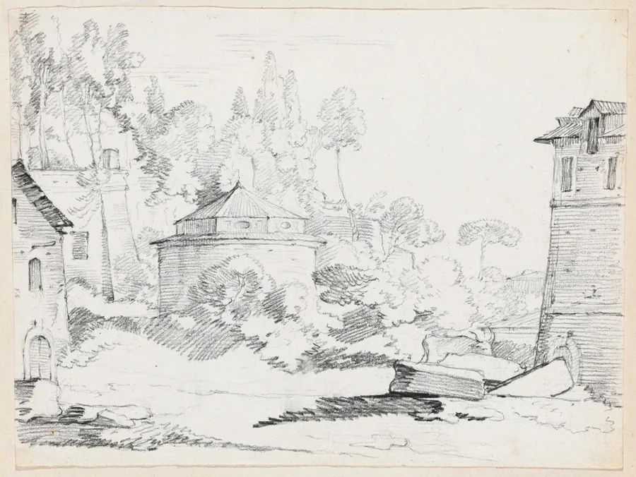 Landscape with the Church of San Teodoro by Joseph-Marie Vien