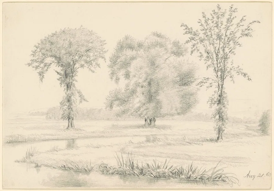 Landscape with Three Trees by James Wells Champney