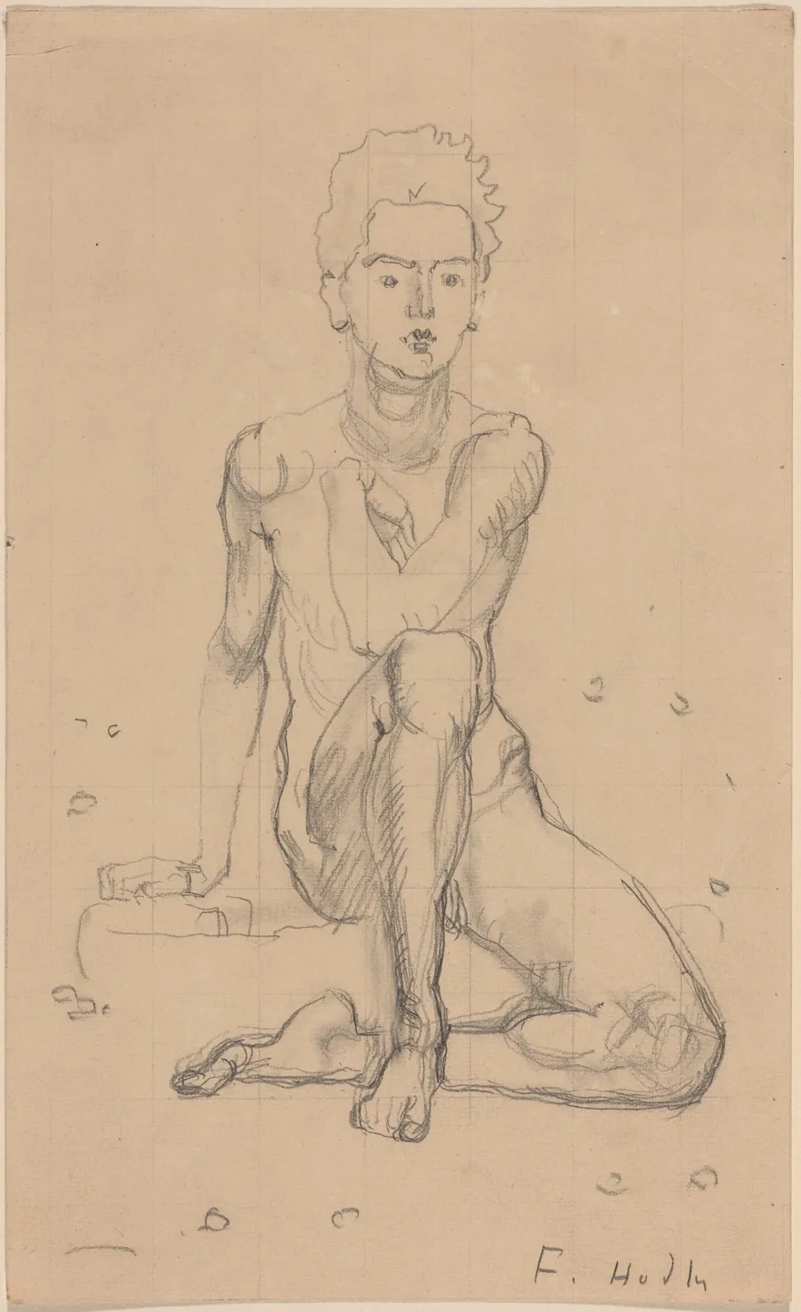 Hector Posing Nude by Ferdinand Hodler