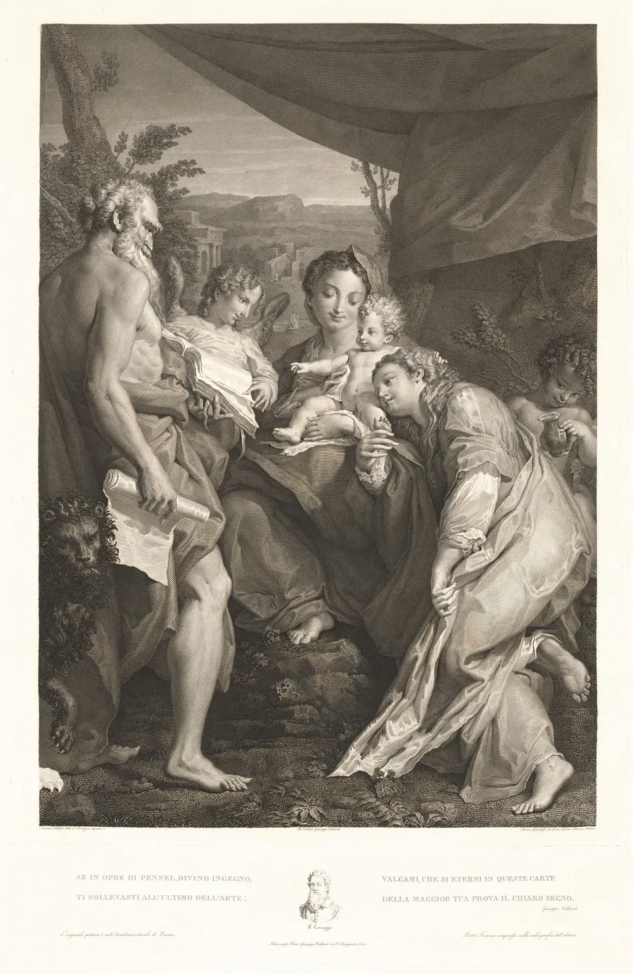 Virgin and Child with Saints Jerome and Catherine and an Angel by Mauro Gandolfi