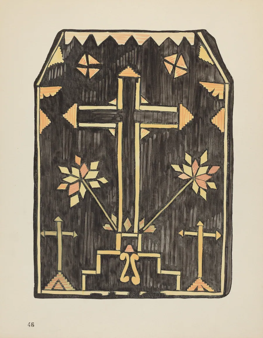Plate 46: Straw Applique Design: From Portfolio "Spanish Colonial Designs of New Mexico" by American 20th Century