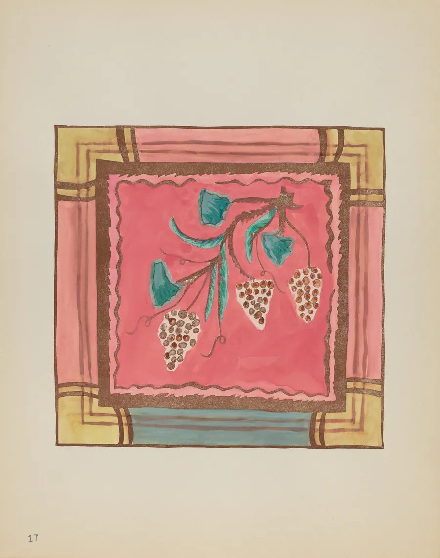 Plate 17: Grapes, Altar Panel: From Portfolio "Spanish Colonial Designs of New Mexico" by American 20th Century