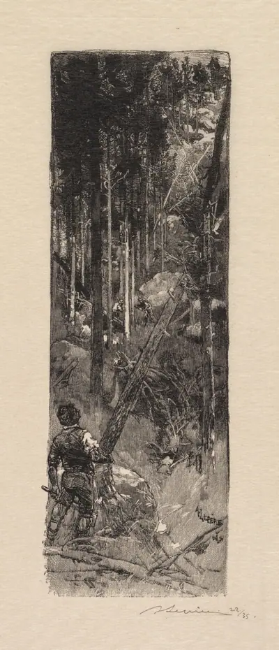 Fontainebleau Forest: Cutting of Pines (La Forêt de Fontainebleau: Abatage des pins)