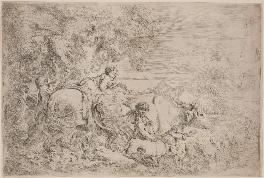 Shepherds Following Their Flock by Giovanni Benedetto Castiglione