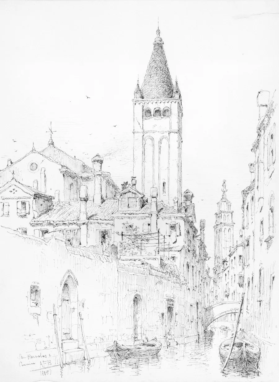 San Barnabas e Carmine, Venice by Andrew Fisher Bunner