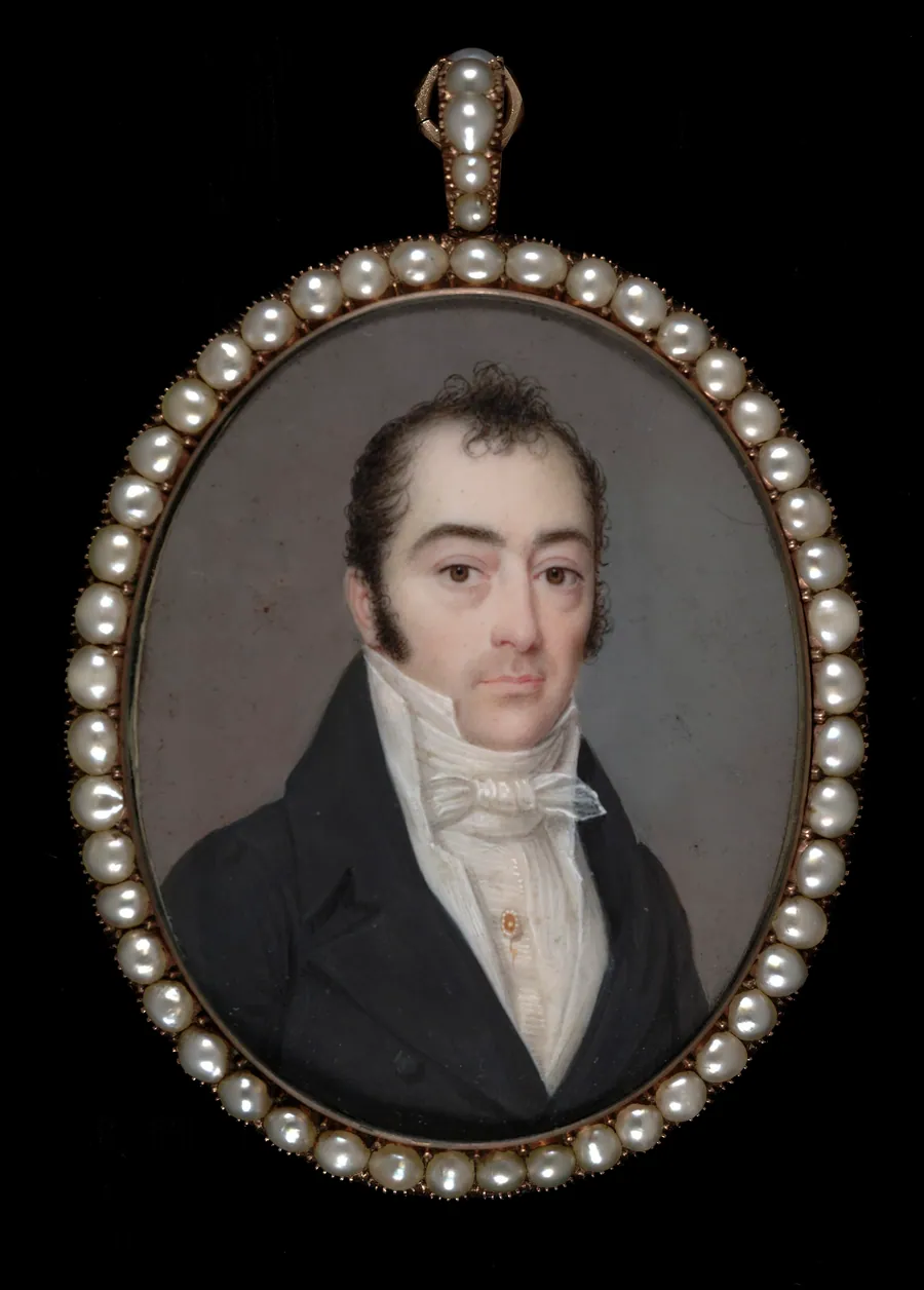 Portrait of a Gentleman with Initials A.S.N. by Jean Francois De Vallee, active 1794-1828