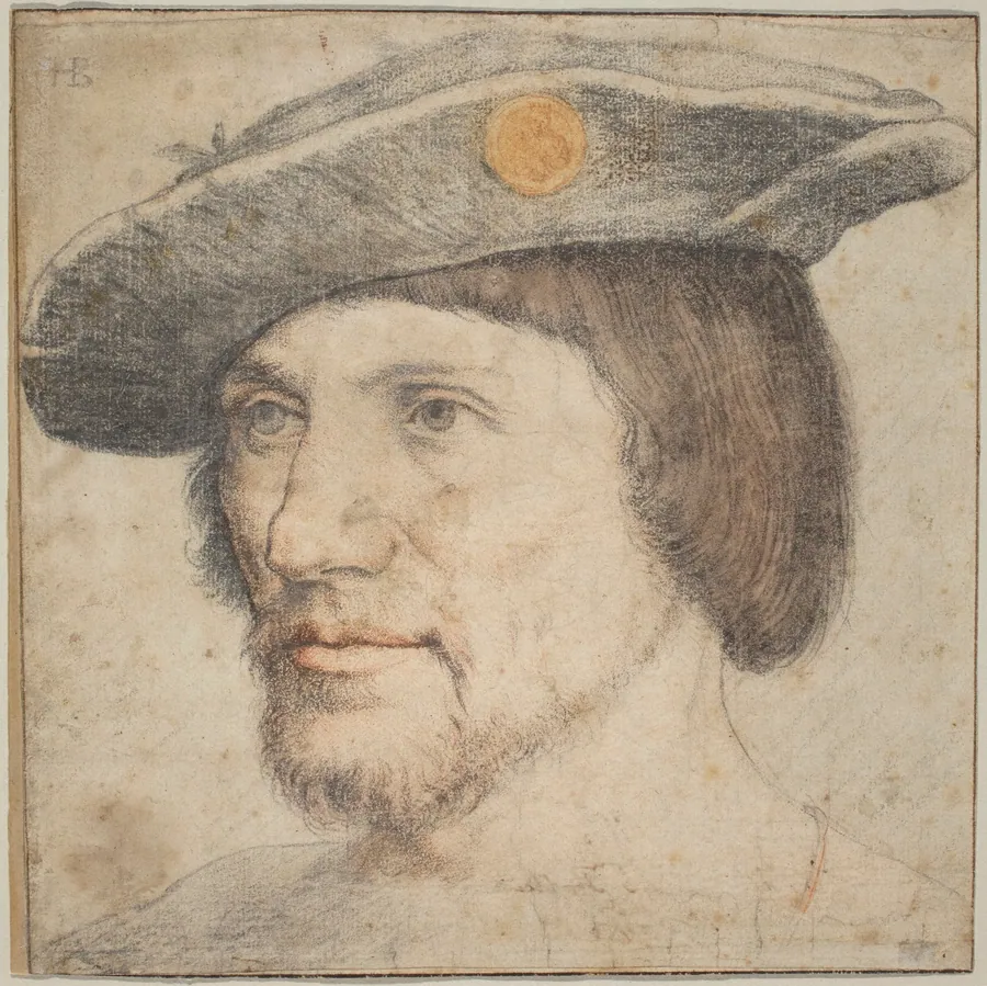 Portrait of a Man Wearing a Hat with a Medallion by German 16th century (Augsburg)