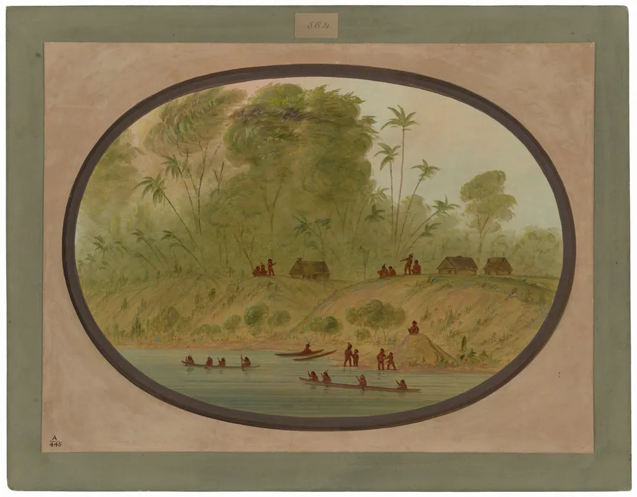 A Small Lengua Village, Uruguay by George Catlin