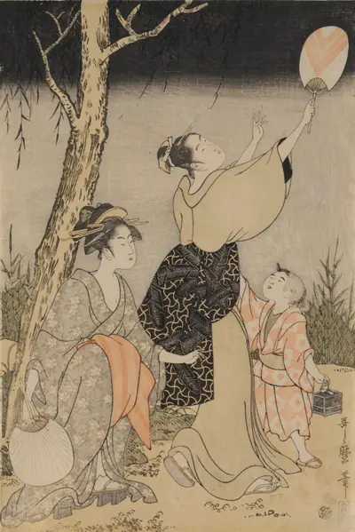 Catching Fireflies Beneath a Willow Tree (left)