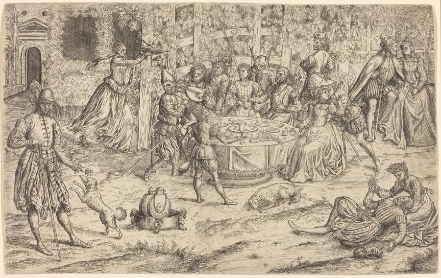 Banquet in the Park of a French Castle by Master HS