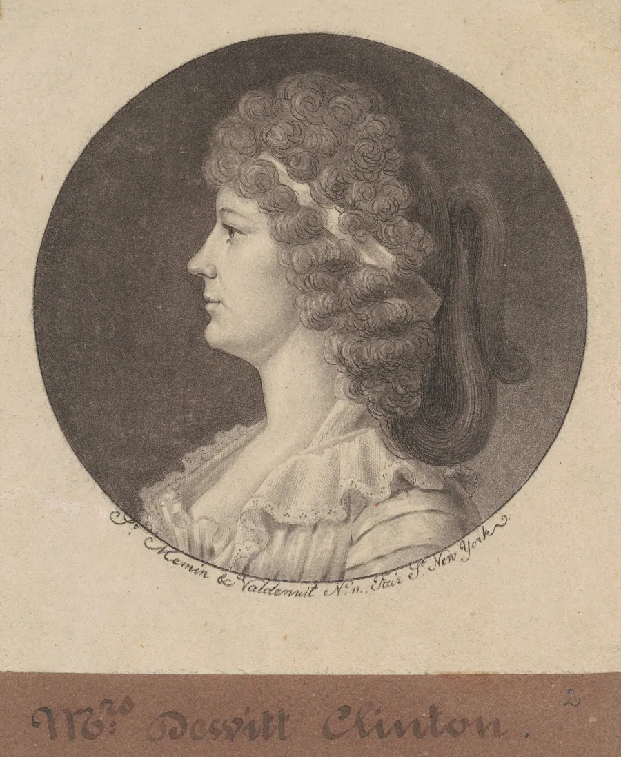 Maria Franklin Clinton by Charles B. J. Févret de Saint-Mémin