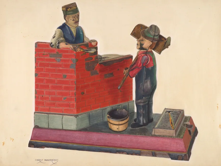 Cast Iron Toy Bank: Masons by Chris Makrenos