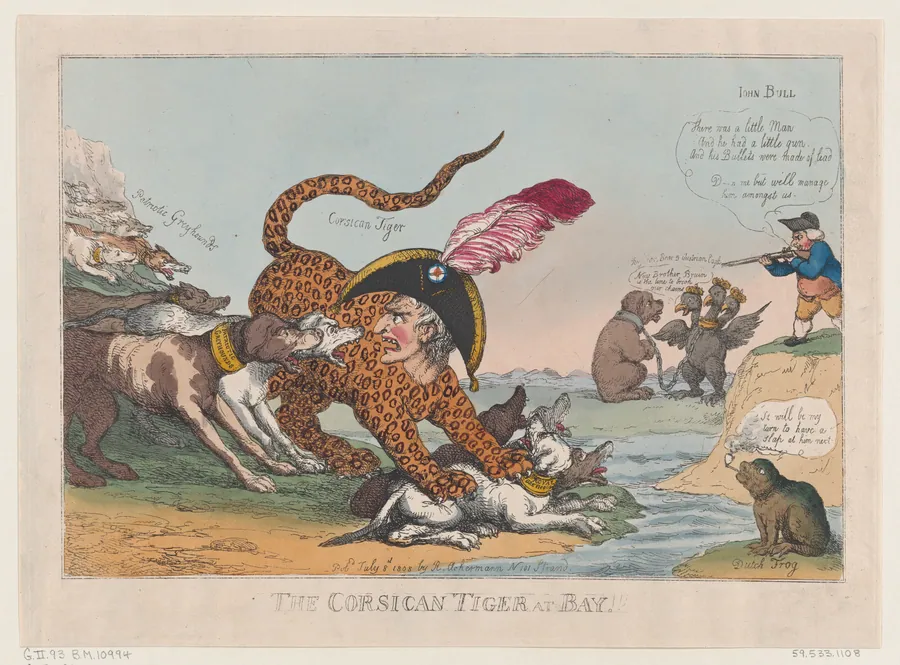 The Corsican Tiger at Bay! by Thomas Rowlandson