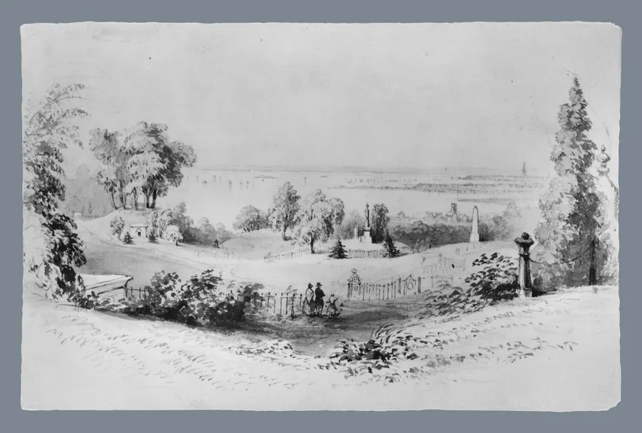 New York from Greenwood Cemetery by William Henry Bartlett